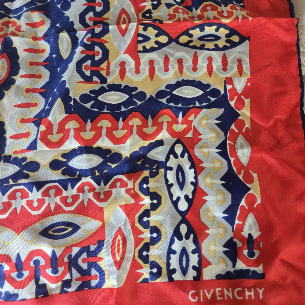 Vintage Givenchy Multicolor Geometric Scarf